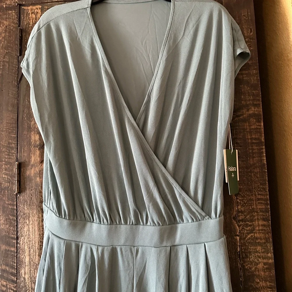 V Neck Short Sleeve Side Pocket Wide Leg Flowy Waffle Casual Jumpsuit Canton L - Picture 12 of 12